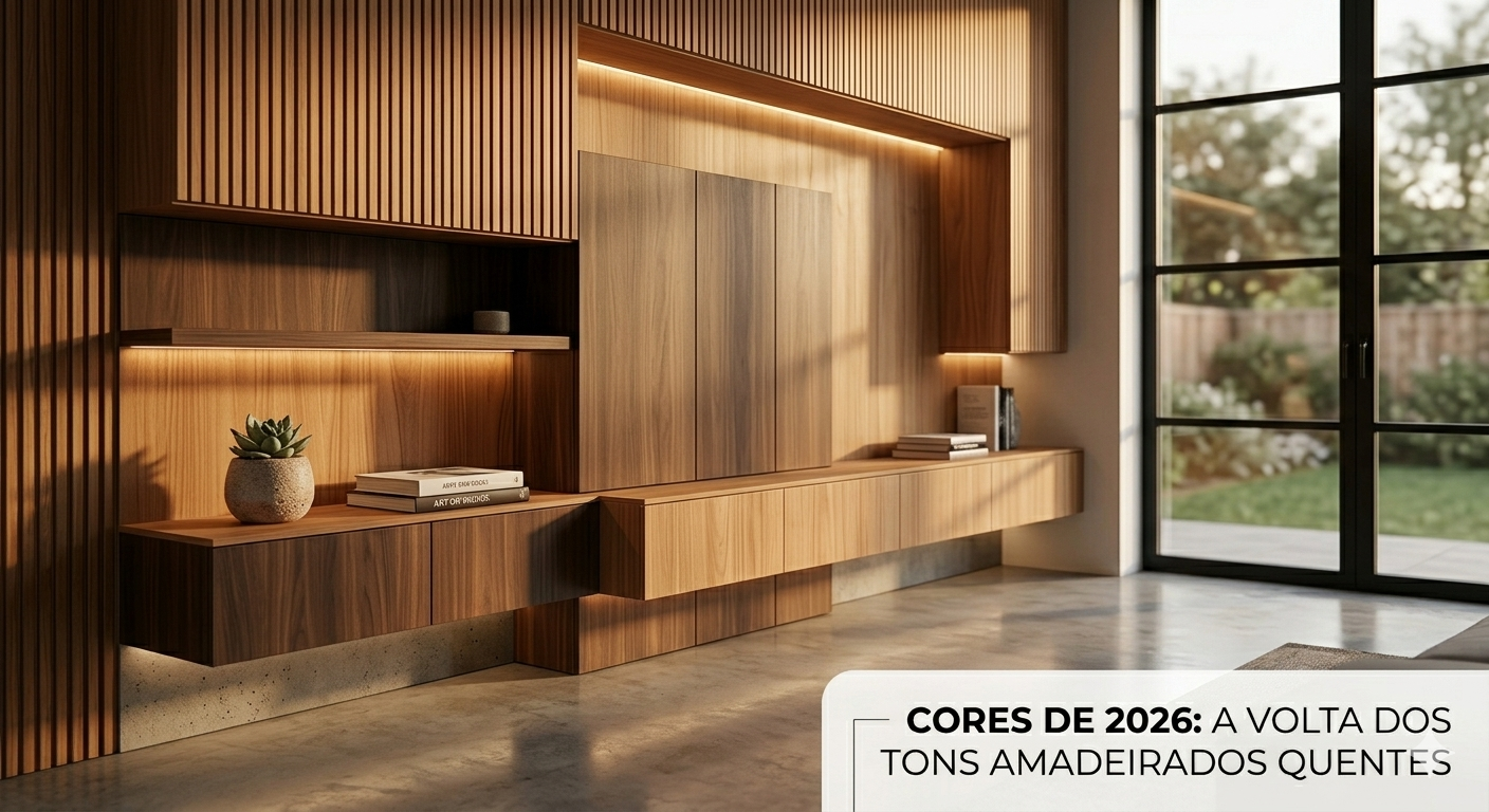 Cores de 2026: A volta dos tons amadeirados quentes